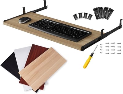 Toetsenbordlade Onder Bureau - Schuiflade Bureau - Bureau Organisatie - Verstelbare Montagehoogte - L 54 cm - Wit