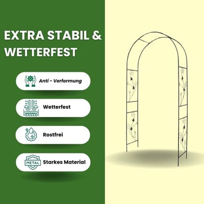 Metalen Rozenboog voor Klimplanten - Tuinboog voor Tuinpad en Terras