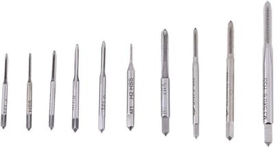 Dailygoods- Draadkranen 10 Stuks - M1/M1.2/M1.4/M1.6/M1.7/M1.8/M2/M2.5/M3/M3.5 - Hoge Snelheid Staal - Slijtagebestendig - Hittebestendig - Lange Levensduur - Tapset