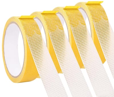4 Rollen Dubbelzijdige Lijmtape, Extra Sterke Plakband voor Vloerkleden, 2.5 cm x 10 m, Ideaal voor Thuis, School en Buitenactiviteiten