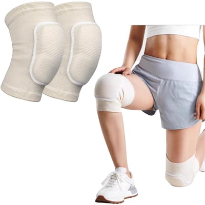 Beige Kniebeschermers voor Kinderen – Schuim Kniebeschermers voor Dans, Handbal en Volleybal, Comfortabele Bescherming voor Actieve Kinderen