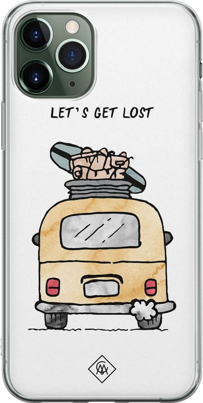 Casimoda® hoesje - Geschikt voor iPhone 11 Pro - Let's Get Lost - Siliconen/TPU telefoonhoesje - Backcover - Tekst - Multi