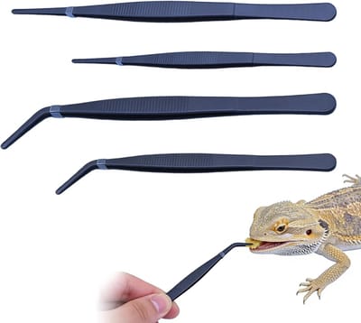 Set van 4 lange pincetten voor aquarium en terrarium, recht en gebogen, ideaal voor planten, koralen en reptielenvoeding, hoogwaardig en duurzaam