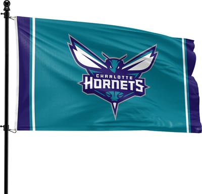 VlagDirect - Charlotte Hornets vlag - Charlotte Hornets basketbal team vlag - 90 x 150 cm.