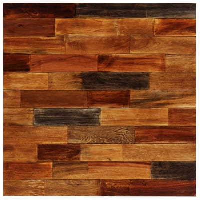 vidaXL - 3-delige - Barset - massief - gerecycled - hout - en - echt - geitenleer