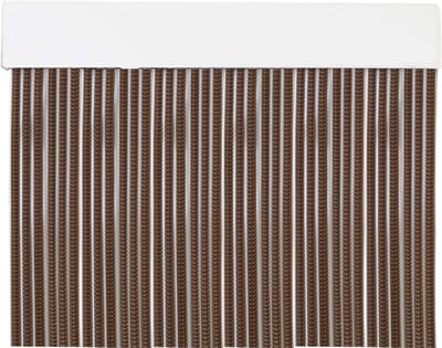 PVC Streep Deurgordijn 210 x 90 cm voor Buitendeur en Doorgangen - Bruin met Transparante Rand