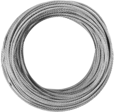 Dailygoods- Stalen Kabel 3 mm - 30 m Draadkabel - Roestvrij Staal 304 - 160 kg Draagvermogen - 637 kg Max - Slijtagebescherming