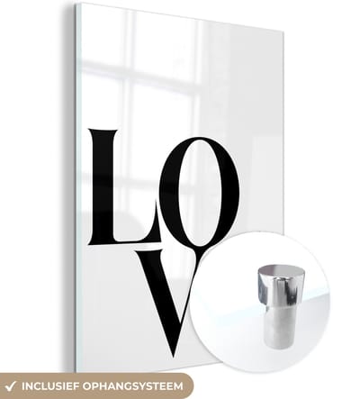 MuchoWow® Glasschilderij 120x160 cm - Schilderij acrylglas - Tekst - Love - Quotes - Foto op glas - Schilderijen