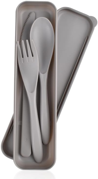 Dailygoods- Bestekset Reisbestekset met Koffer - Draagbare Bestekset - Herbruikbare Vorken/Lepel - Campingbestekset - Perfect voor Picknick/Outdoor - Materiaal: Plastic PP - Reisbestek