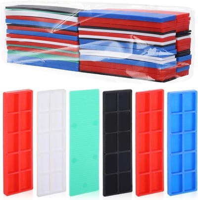 Kunststof Afstandhouders - Beglazingsblokken Tegel - Precisie Uitlijning - 6 Dikte Variaties - 28 x 100 mm