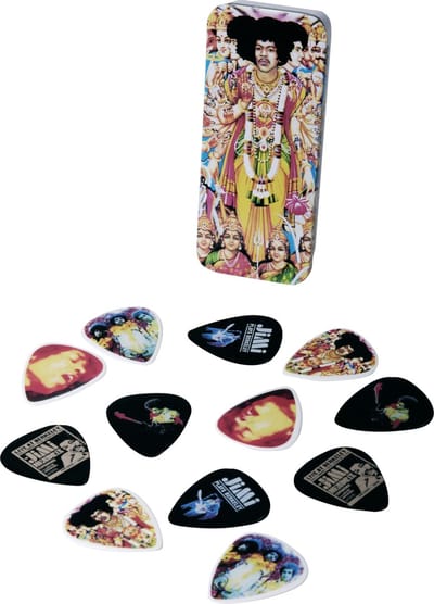 Jim Dunlop Jimi Hendrix Bold As Love - Plectrums - Medium - Blik 12 Stuks
