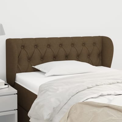 vidaXL - Hoofdbord - met - randen - 93x23x78/88 - cm - stof - donkerbruin