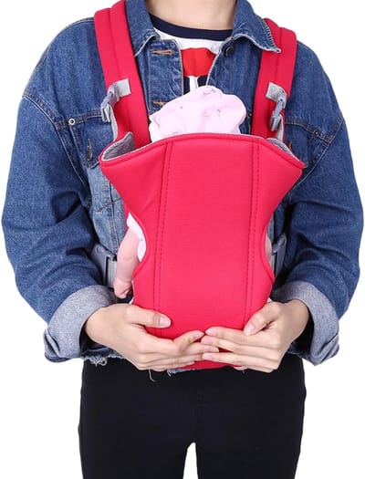 Babydraagdoek - Verstelbare wikkeldoek - Wandelen en reizen - Ergonomische lichte draaghulp - 21 x 9.1 x 9.1 cm - Rood