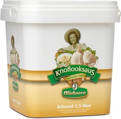 Oliehoorn Knoflooksaus - boordevol knoflook voor vleesgerechten - 2,5 liter