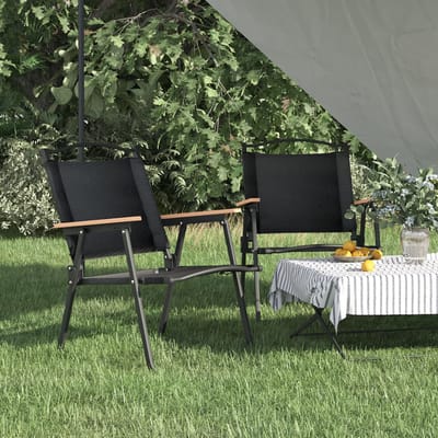 vidaXL - Campingstoelen - 2 - st - 54x55x78 - cm - oxford - stof - zwart