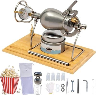 Popcorn Machine - Snack Maker - Filmavond Thuis - Roestvrij Staal - 520ml Capaciteit - Zilver