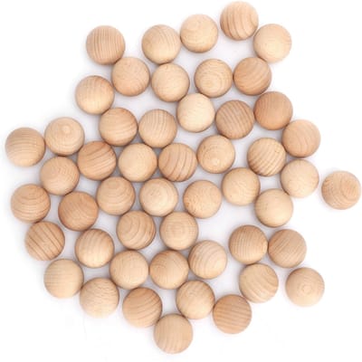 50 Pièces Boules Rondes en Bois Hêtre Brut DIY Créativité Fournitures d'Artisanat Fait Main beige