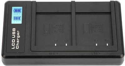 Dailygoods- Batterijlader Draagbaar - Dubbele Oplader - LCD Scherm - Overbelastingsbeveiliging - Voor NP-BN1 Batterij - Mini en Lichtgewicht - Cameralader