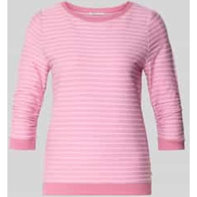 Tom Tailor Denim - Sweatshirt met streepmotief - Maat XL - tonal rose structure stripe