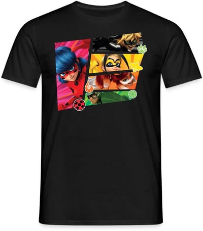 Miraculous Superhelden Ladybug Chat Noir Vesperia T-Shirt Heren