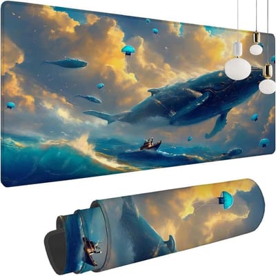 Grote muismat - Bureauonderlegger - Gamen en kantoor - Gestikte randen antislip - 100x60cm - Zwart