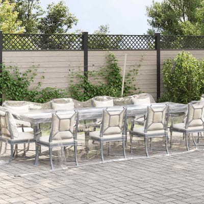 vidaXL - Doorzichtig - zeildoek - met - zeilringen - 3x10 - m - PVC