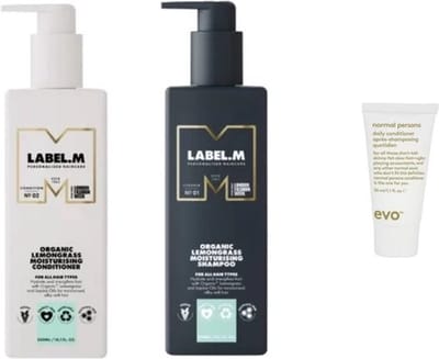 Label M Duo Set - Lemongrass Organic Moisturising Conditioner + Shampoo + WILLEKEURIG Travel Size - 300ML + 300ML