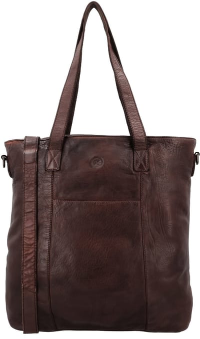 Hide & Stitches Paint Rock Schoudertas - Shopper - Crossbody - Schouderband - Leer - Leren Dames Tas - Donkerbruin