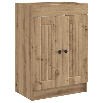 vidaXL - Badkamer - onder - Wastafel - Kast - Artisanaal - eiken - 56 - x - 37,5 - x - 81 - cm