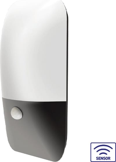 Braytron Pirus  LED Wandlamp Buitenverlichting LED Muur Armatuur-Aluminium -Bewegingssensor -Grijs-IP54 Waterdicht -12W-3000K Warm wit licht