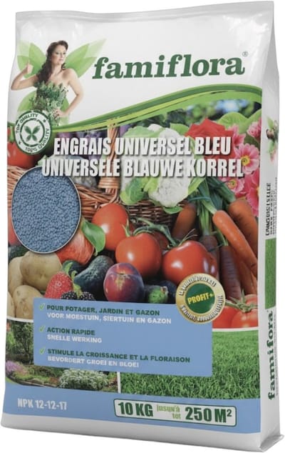 Famiflora Blauwe korrel meststof 2 x 10 kg - De snelle werking geeft je planten direct een boost waardoor ze zichtbaar sterker reageren