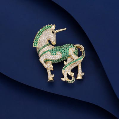 Herfst Nieuwe Europese Embleem Broche Luxe Broche Voor Mannen En Vrouwen Paard Mode Veelzijdige Kledingaccessoires Cadeau black