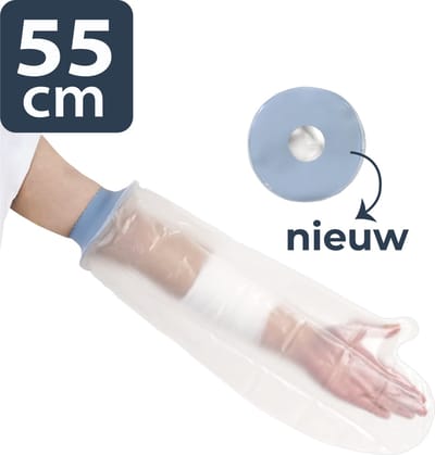 Waterdichte Douchehoes Arm – Gipshoes Halve arm – 55 cm – Onderarm & Pols – Medisch silicone & Latexvrij | Het Herstel Loket®