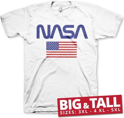 NASA Old Glory Big & Tall T-shirt White