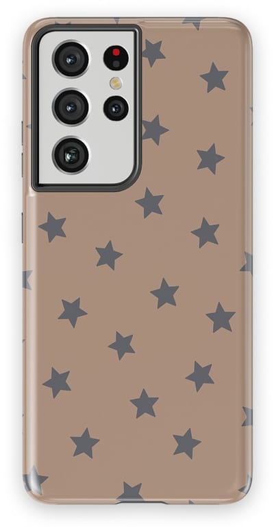 DripCase Hoesje Samsung Galaxy S21 Ultra | Sterren Design | Magnetisch Opladen | 2-in-1 Ontwerp | Stars Backcover Mocha Stars