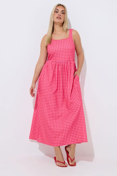Limited Collection Roze Geruite Maxijurk Size 38