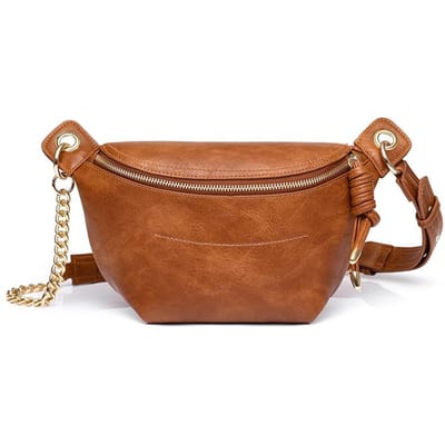 Casual en Modieuze Crossbody Tas voor Dames, Een Retro Europese en Amerikaanse Dames Borsttas en Heuptas bruin