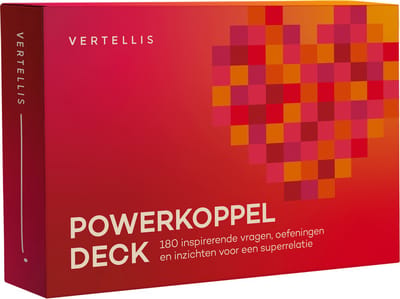 Vertellis Powerkoppel Deck - Vragenspel voor Koppels - Relatiespel, Kaartspel en Gesprekskaarten voor Volwassenen - 180 Vragen en Opdrachten - Relatie Cadeau, Valentijn, Bruiloft en Jubileum