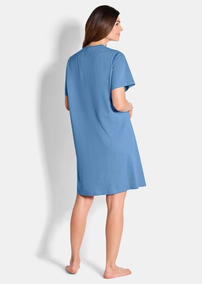 Twee nachthemden van puur katoen - blauw / gedess. - Gr. 18/19 van Goldner Fashion