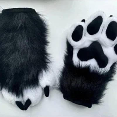 Nieuwe Zwart Wit Beest Fursuit Cosplay Beest Klauw Hand Voet Nagels Covers Kostuum Accessoires Op Maat Gemaakt Custom made black