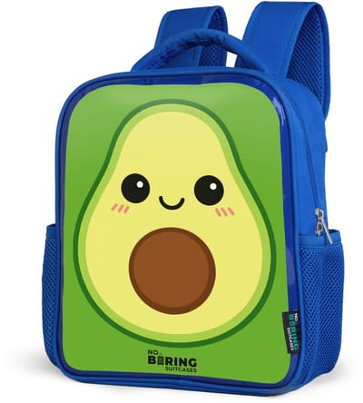 NoBoringSuitcases.com® - Rugzak blauw - Schooltas jongens - Avocado - Kinder rugtas jongen - Boekentas kind - Kinderrugzak voor school - Schoolrugzak