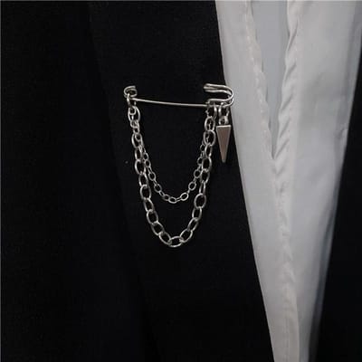 Koreaanse Stijl Metalen Ster Ketting Broche voor Dames Heren Pak Decoratie Kwastje Ketting Metalen Kralen Speld Stof Sieraden Accessoires gray
