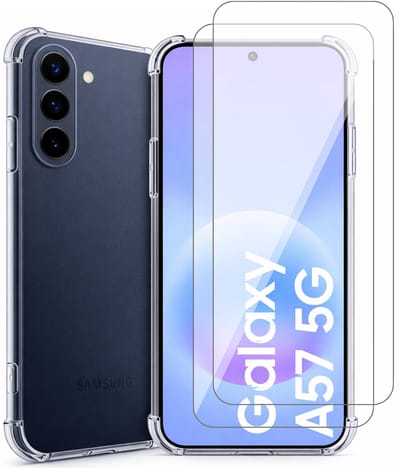 Hoesje geschikt voor Samsung Galaxy A57 – CrystalClear Back Cover – Schokbestendig – 2 Stuks Screenprotector Glas