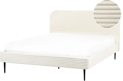 FLAYAT - Tweepersoonsbed - Gebroken wit - 160 x 200 cm - Corduroy
