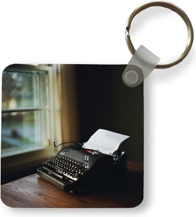 Sleutelhanger - Uitdeelcadeautjes - Typemachine - Vintage - Zwart - Plastic