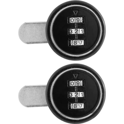 2 stuks Zinklegering Mechanisch Wachtwoord 3-Cijferige Code Brievenbus Kastslot Rood Koper 20 mm/0,79 inch 20mm / 0.8in zwart