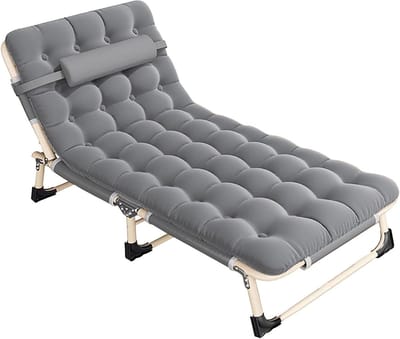 Opvouwbaar Bed - Campingbed Lounge - Buiten Ontspannen - Geen Installatie Nodig - Groot Formaat - Eén Kleur