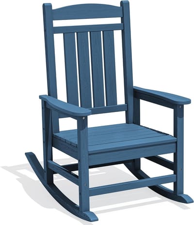 Buiten Schommelstoel - Veranda Stoel - Ontspannen Buiten - Weerbestendig HDPE - 172 kg Draaglast - Marineblauw