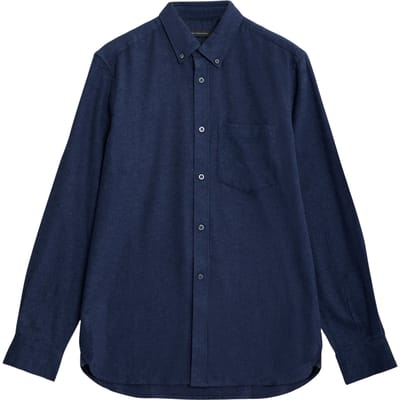 French Connection Flannel Ls Mid Blue Mel Maat: XS | Zakelijke Overhemden Outlet | Heren | Blauw