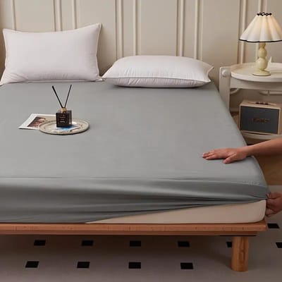1 stuks Zacht en Ademend Waterdicht Hoeslaken voor Slaapkamer Diepe Zak Matrasbeschermer voor voor Alle Seizoenen 80x200cm gray